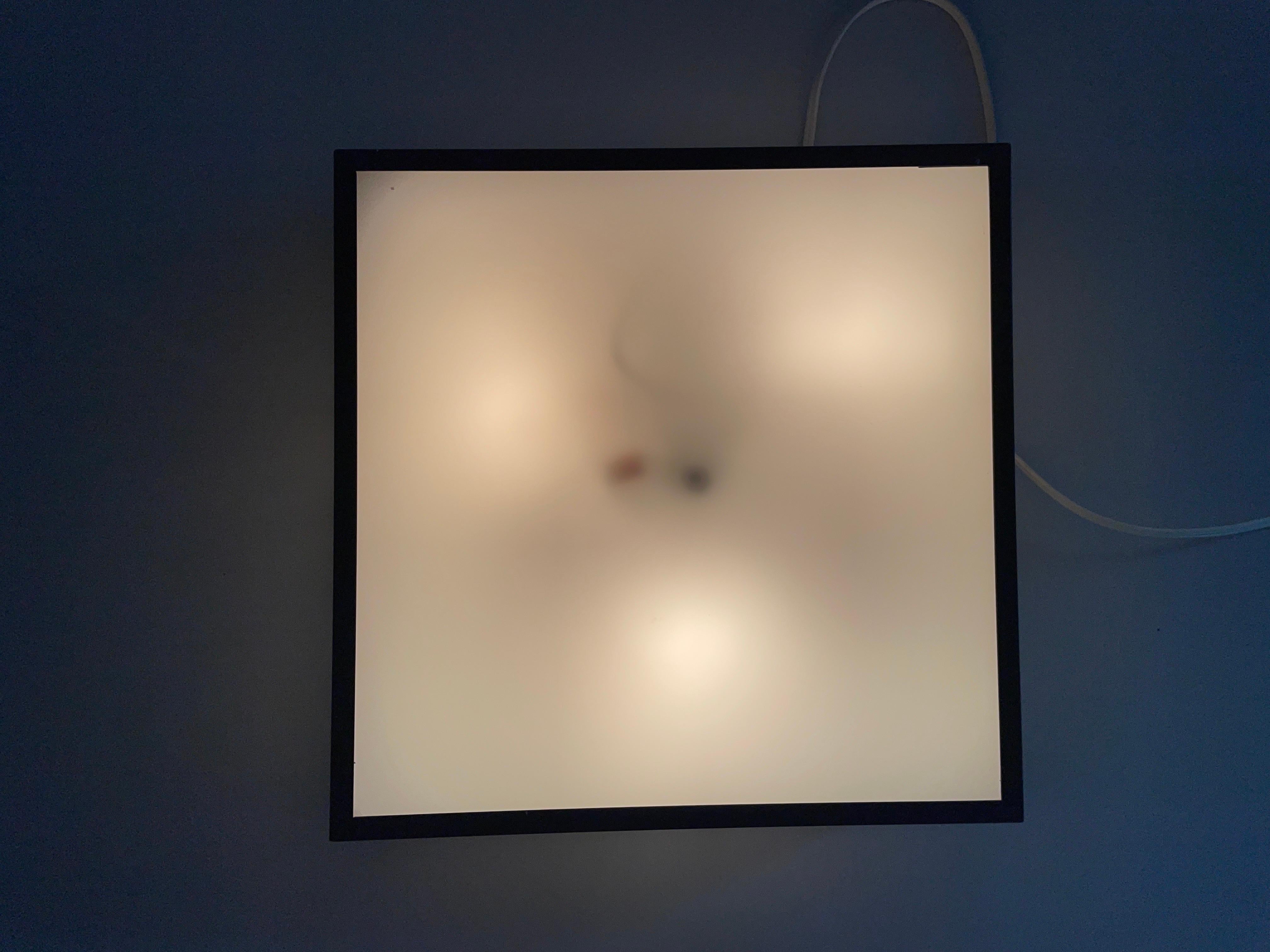 Square Design Flush Mount Ceiling Lamp with Glass Pieces, 1960s, Germany For Sale 6