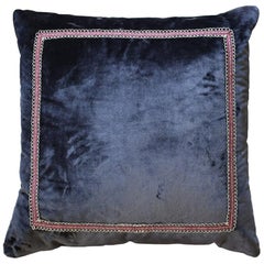 Square Designer Eggplant Velvet Down Filled Pillow