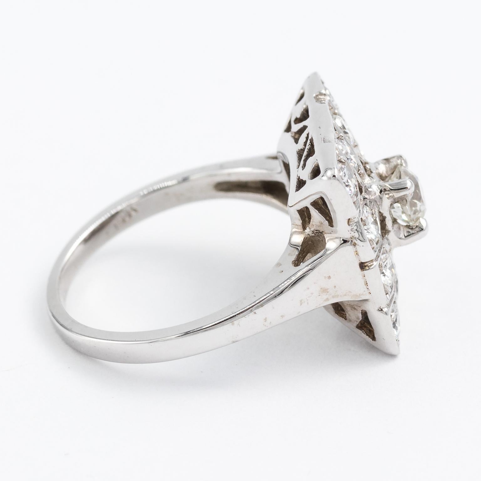 Square Diamond Cocktail Ring For Sale 5