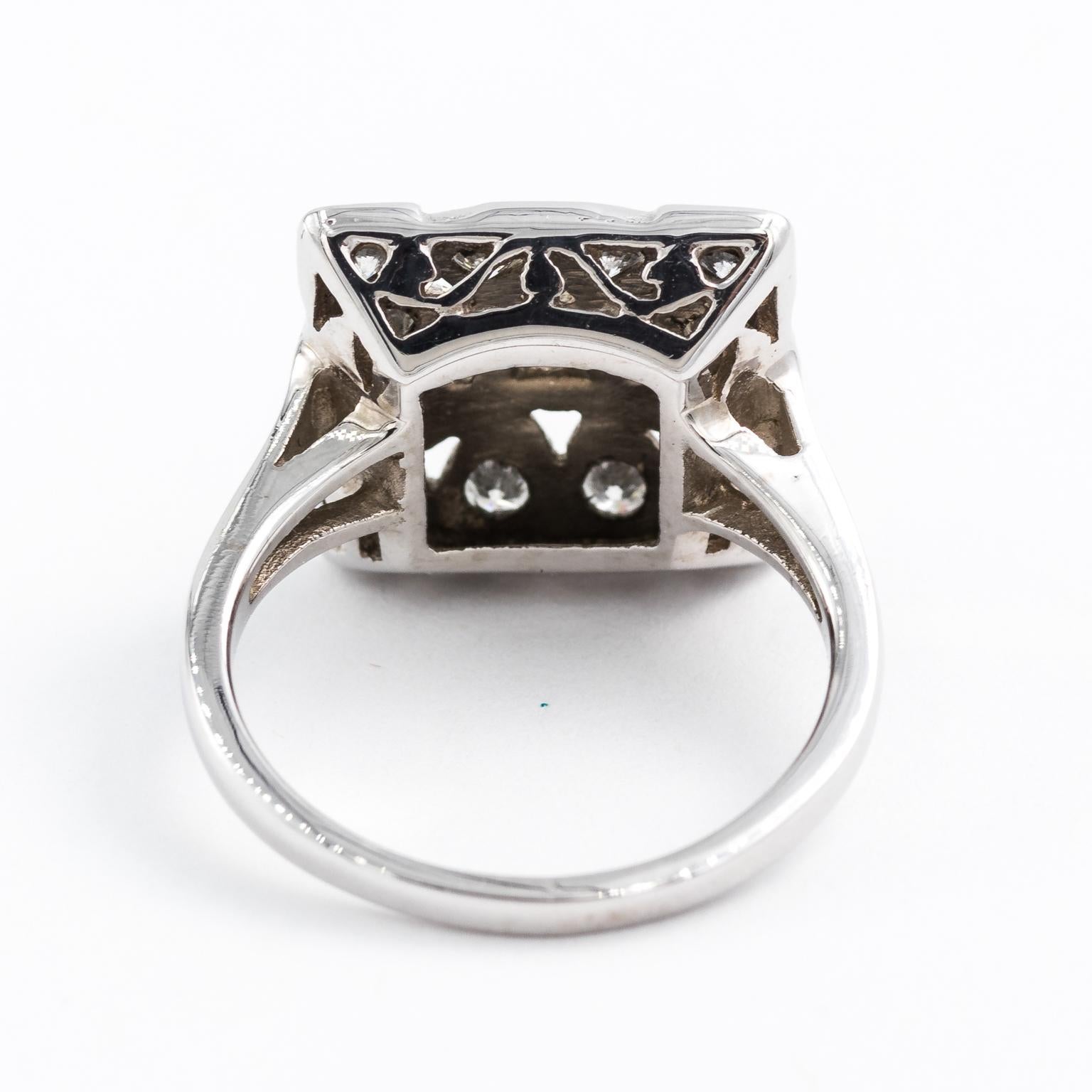 Square Diamond Cocktail Ring For Sale 6