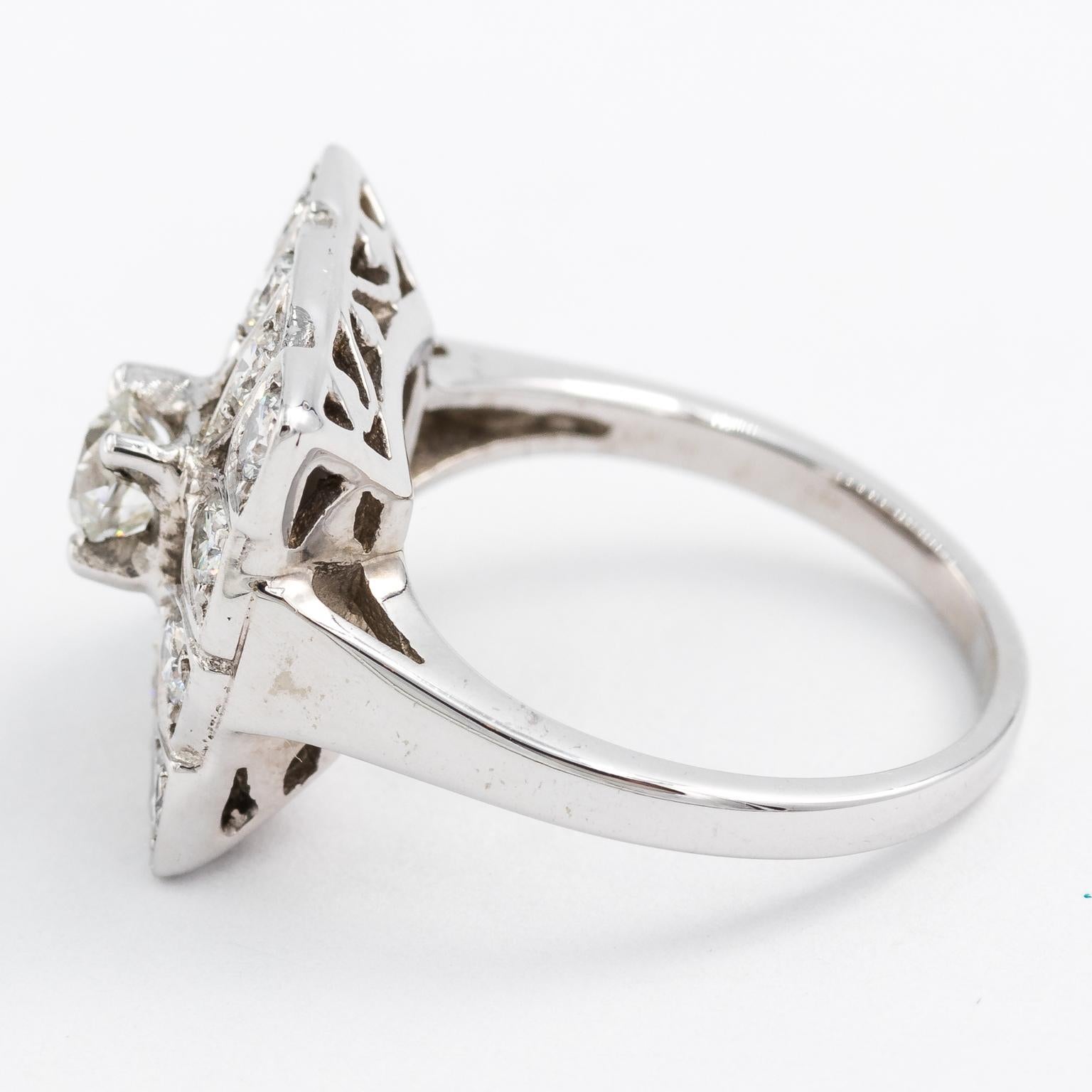 Square Diamond Cocktail Ring For Sale 7
