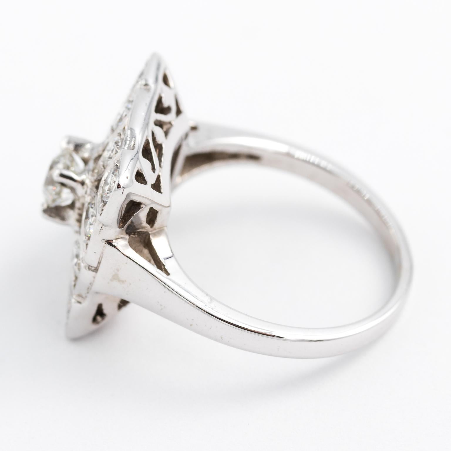 Square Diamond Cocktail Ring In Excellent Condition For Sale In St.amford, CT