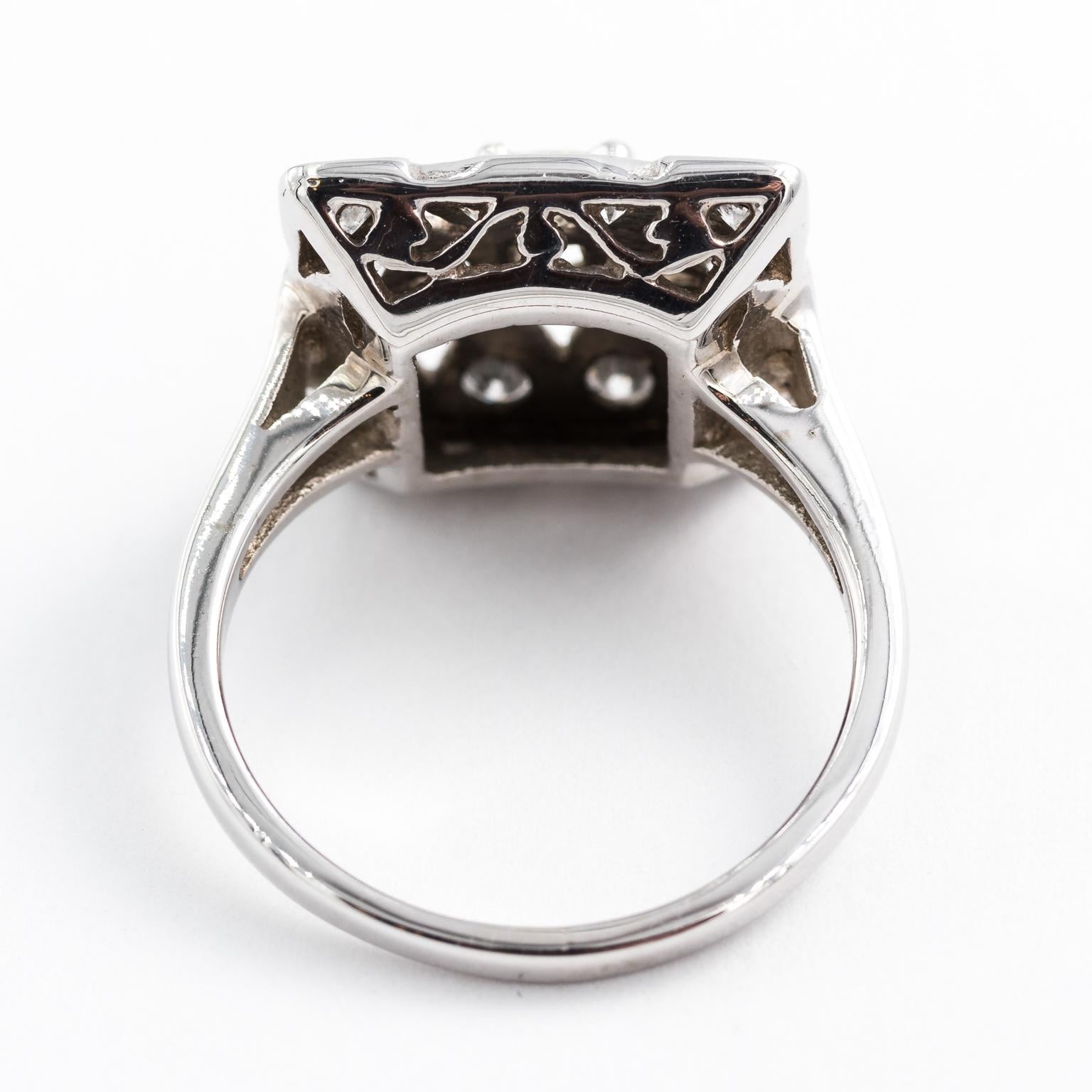 Women's Square Diamond Cocktail Ring For Sale