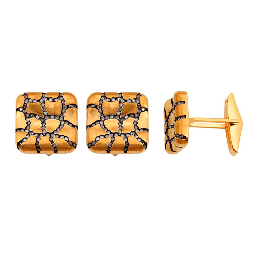 Modern Square Diamond Cufflinks For Sale