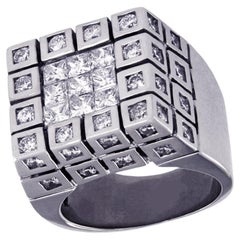 Square Diamond Ring in White Gold