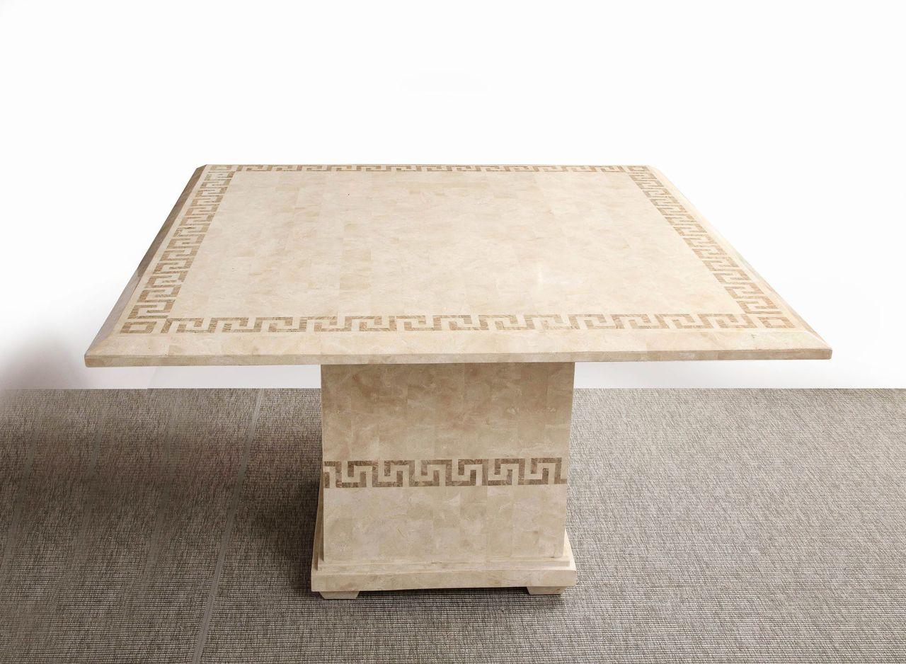 Square Dining or Conference Table With Greek Key Motif For Sale 4