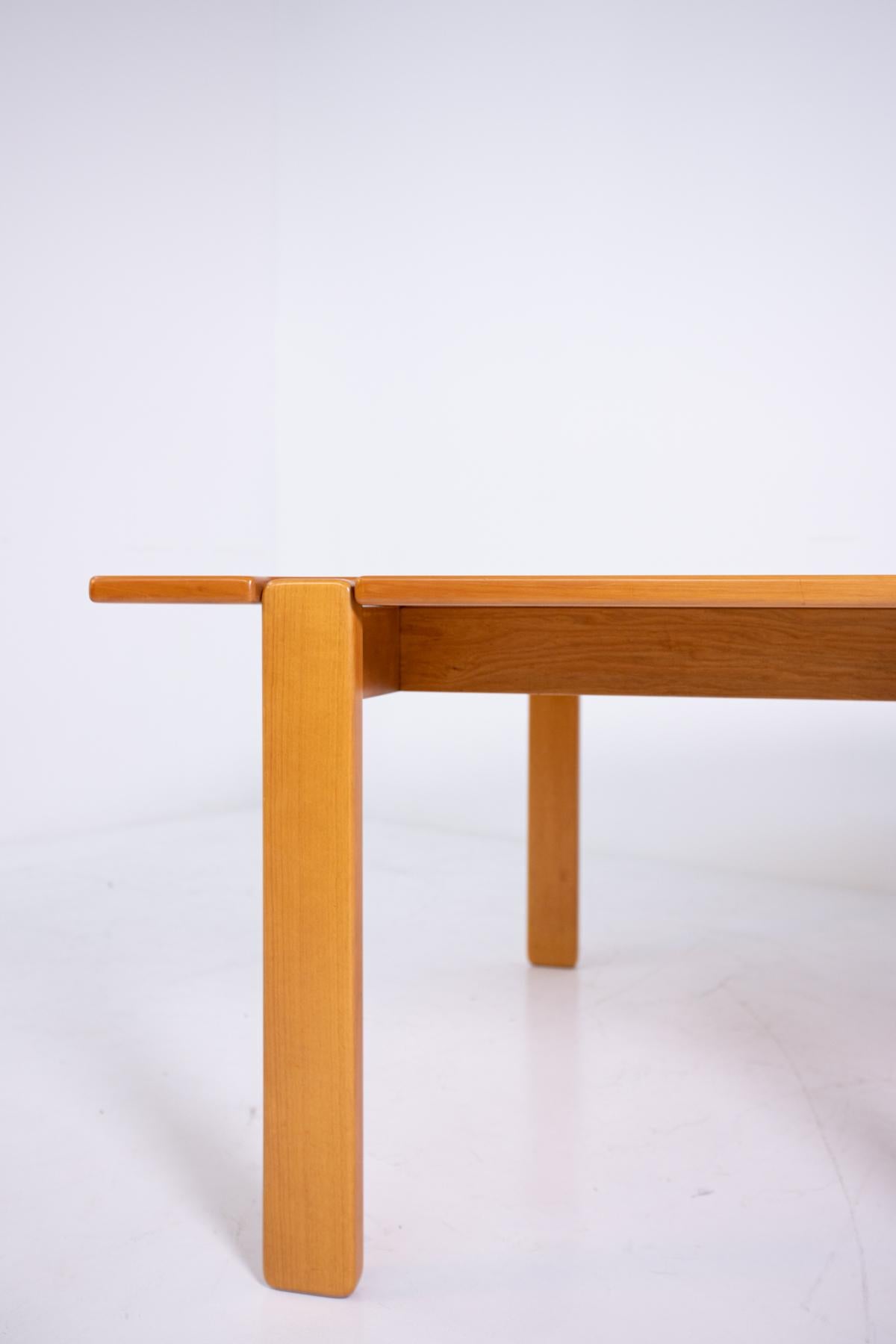 Wood Square Dining Table by Afra and Tobia Scarpa, 1970s