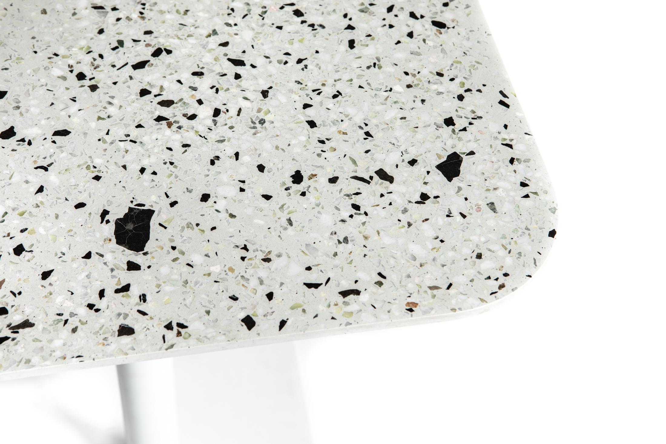 'I' is a collection of tables: coffee / side tables, dining tables, bar tables. 
The base and the structures are in steel, and the tabletop is in terrazzo.
by Bentu design


Many models available:

Square dining table - Terrazzo black / white