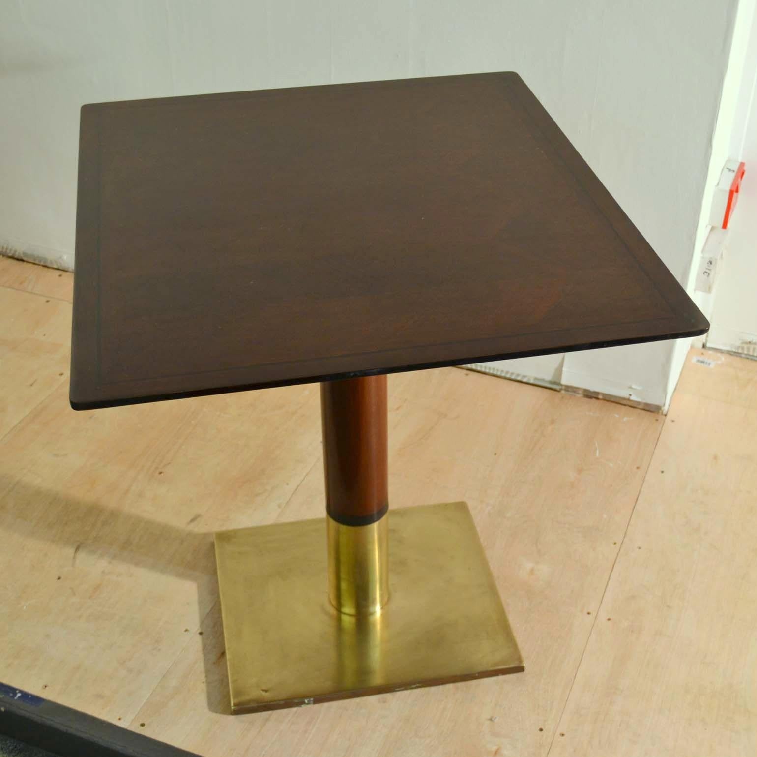 Square Dining Table on Centre Base and Bronze Foot 1