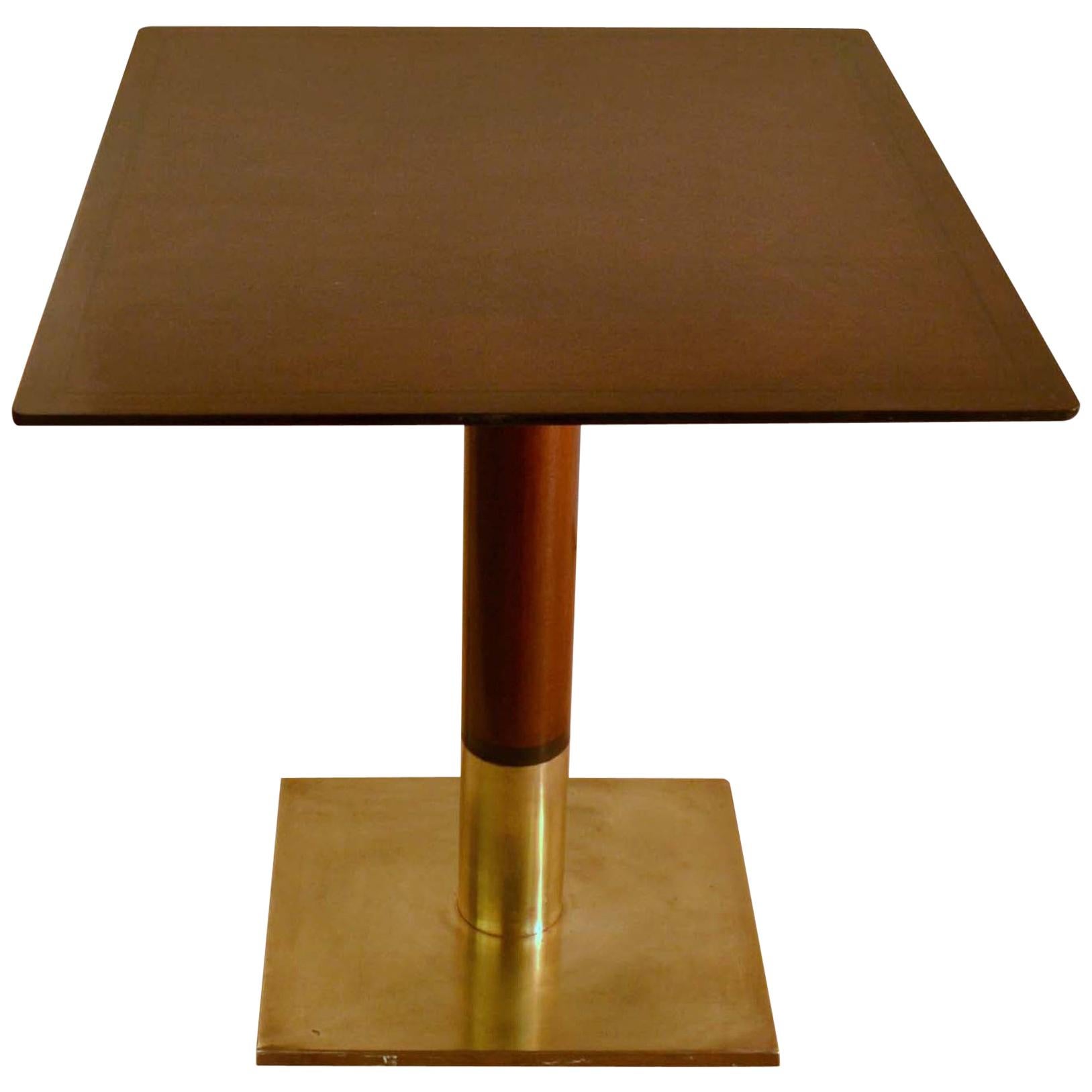 Square Dining Table on Centre Base and Bronze Foot