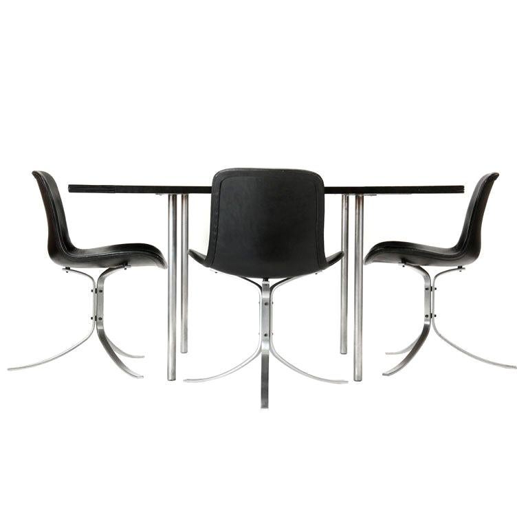 Square Dining Table with Leaves by Poul Kjaerholm