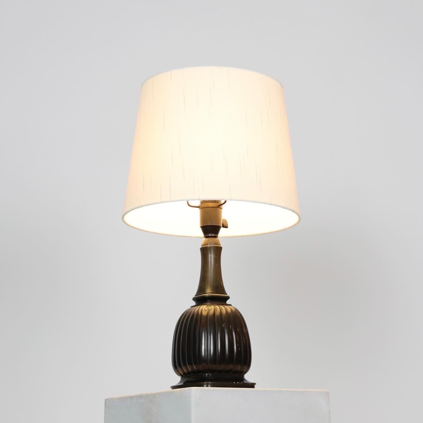 Art Déco Square Diskometal Table Lamp by Just Andersen, 1930s, Denmark in vendita