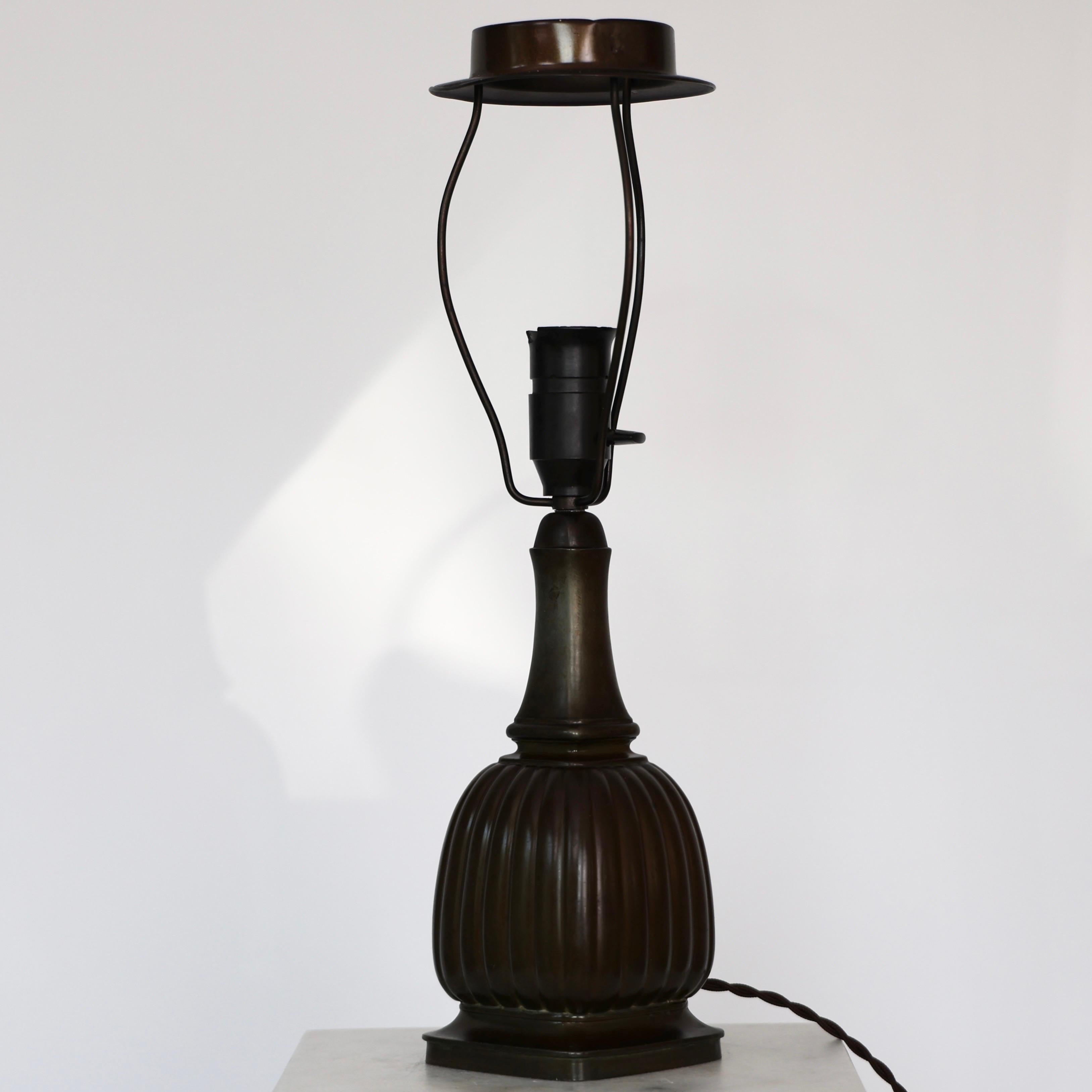 Square Diskometal Table Lamp by Just Andersen, 1930s, Denmark For Sale 1