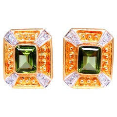Square Domed Bead Spanish Revival Earrings 18kt 12507