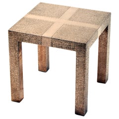 Square Drink Table Metal Clad Over MDF Handcrafted in India by Alison Spear