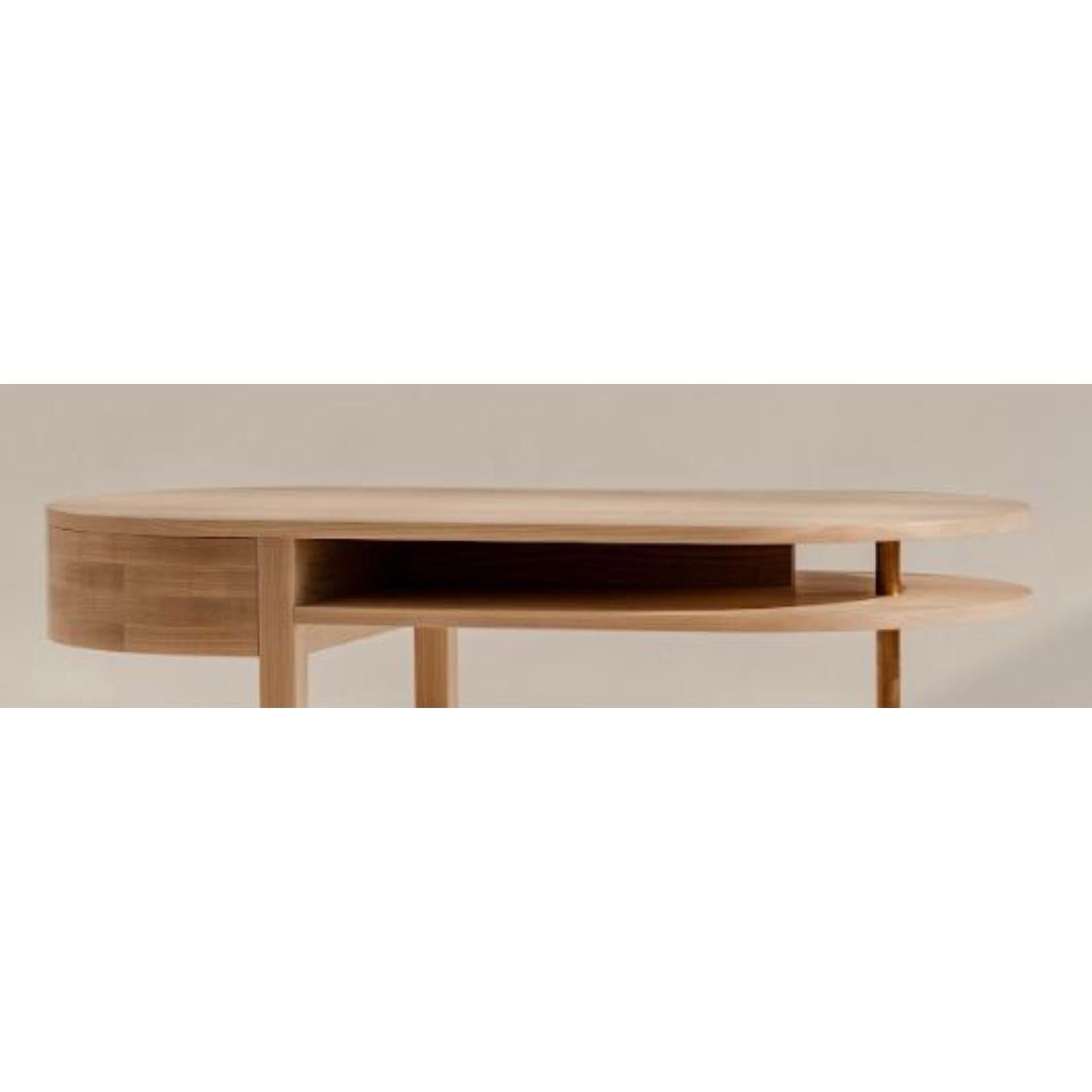 Polish Square Drop Console Table by Nów For Sale