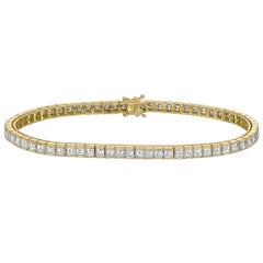 Square Emerald-Cut Diamond Line Bracelet 
6 Carat
