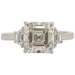 Square Emerald Cut Diamond Ring GIA 2.11 Carat I VS2 Square Emerald Cut Diamond Ring GIA 2.11 Carat I VS2