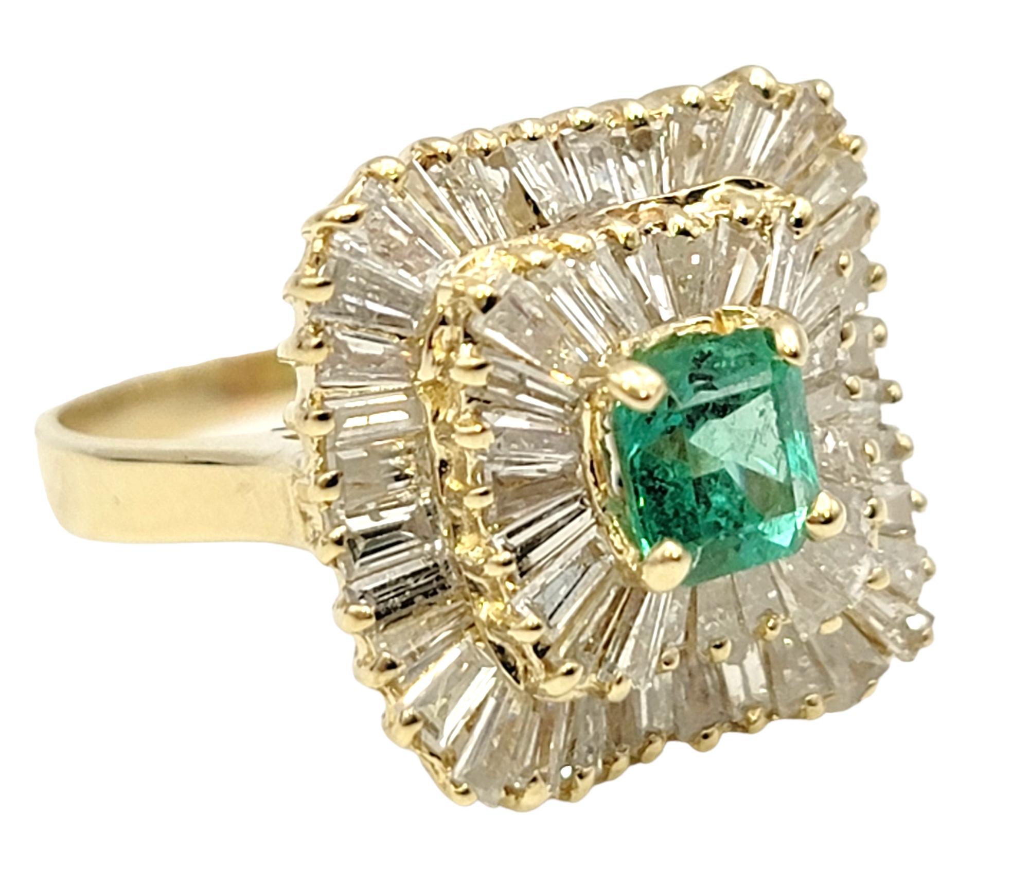 emerald and baguette diamond ring