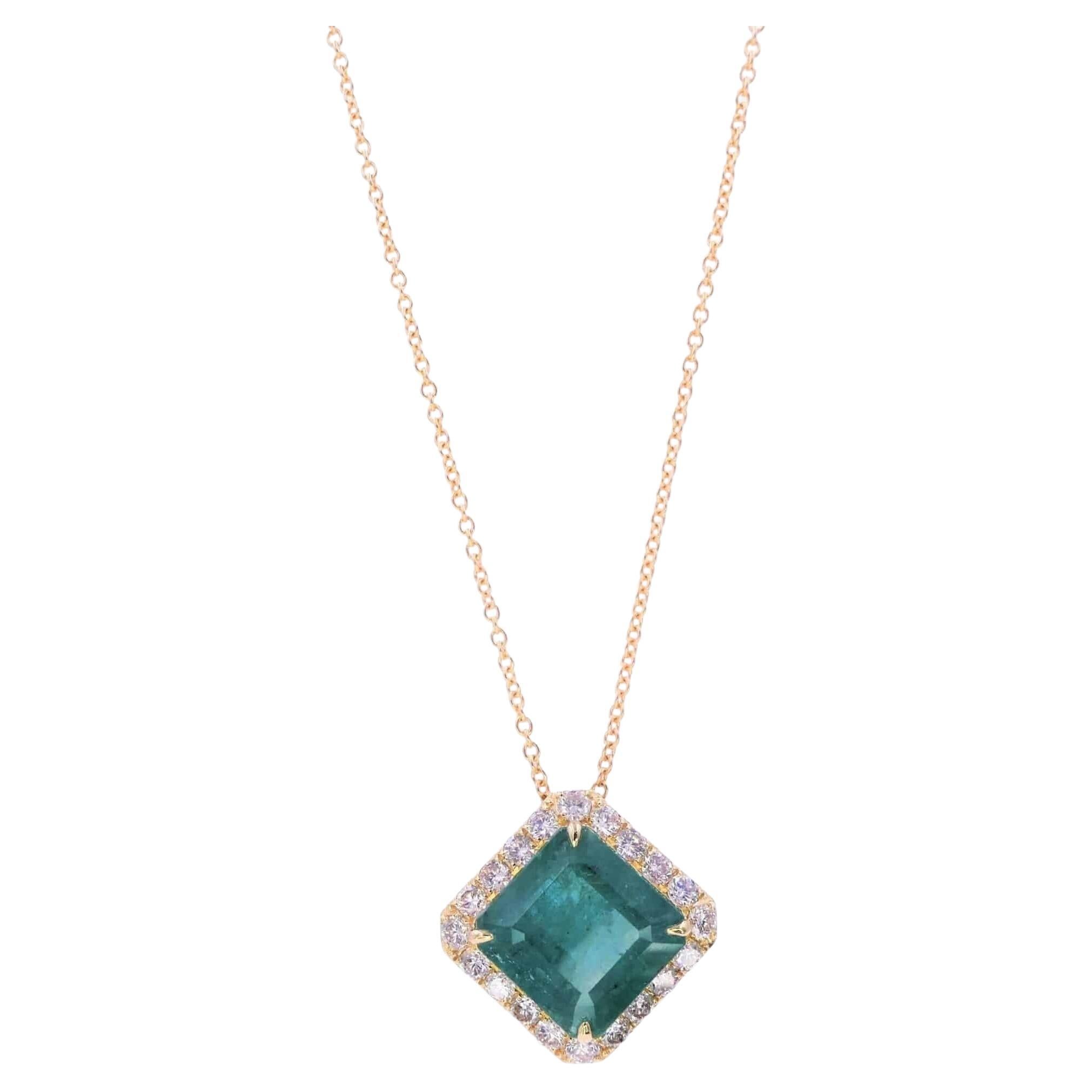 Quadratischer Smaragd Diamant Halo 18 Karat Gelbgold Einzigartige Amulett Anhänger Halskette
18 Karat Gelbgold
Echter grüner Smaragd & Diamanten
12.50 CT Smaragd Edelsteine
1,76 CTW Diamanten