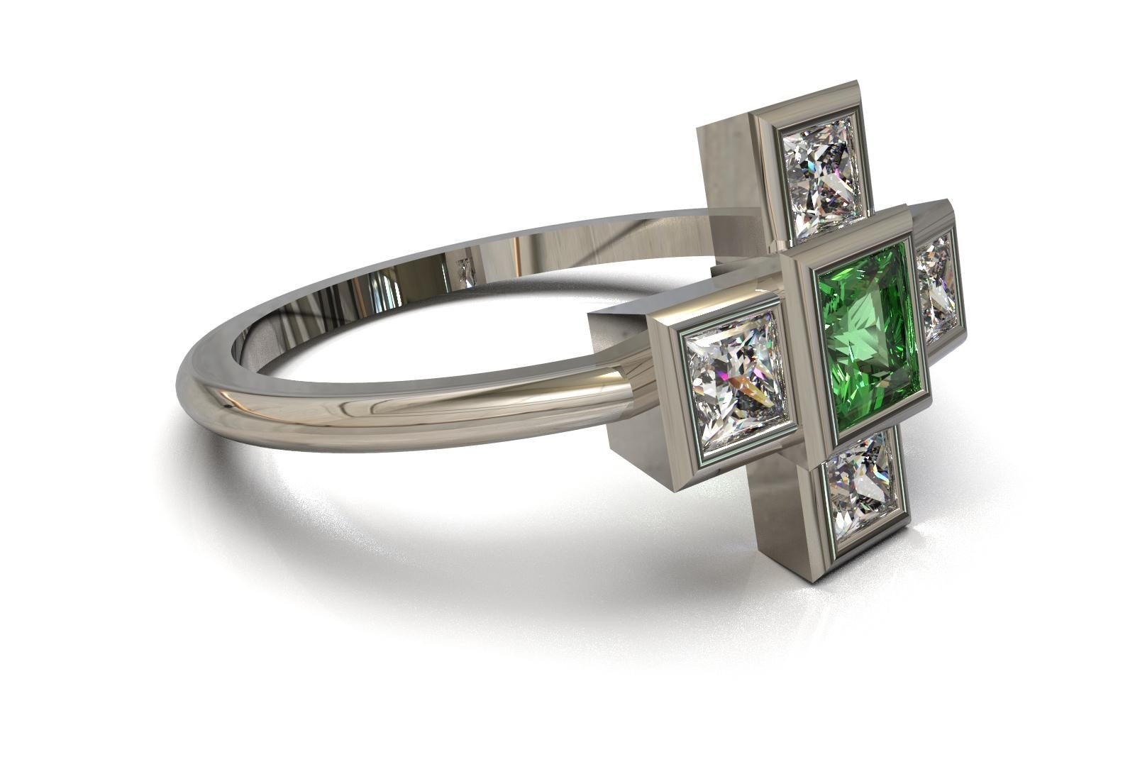Natural Grey spinel Ring

Beautiful and understated, this platinum ring is set with an attractive emerald  with the finest square princess cut diamonds on the  four sides.


1  x  Emerald : Green- color,  Eye Clean 0.15 carat Cut Scale: Fine 