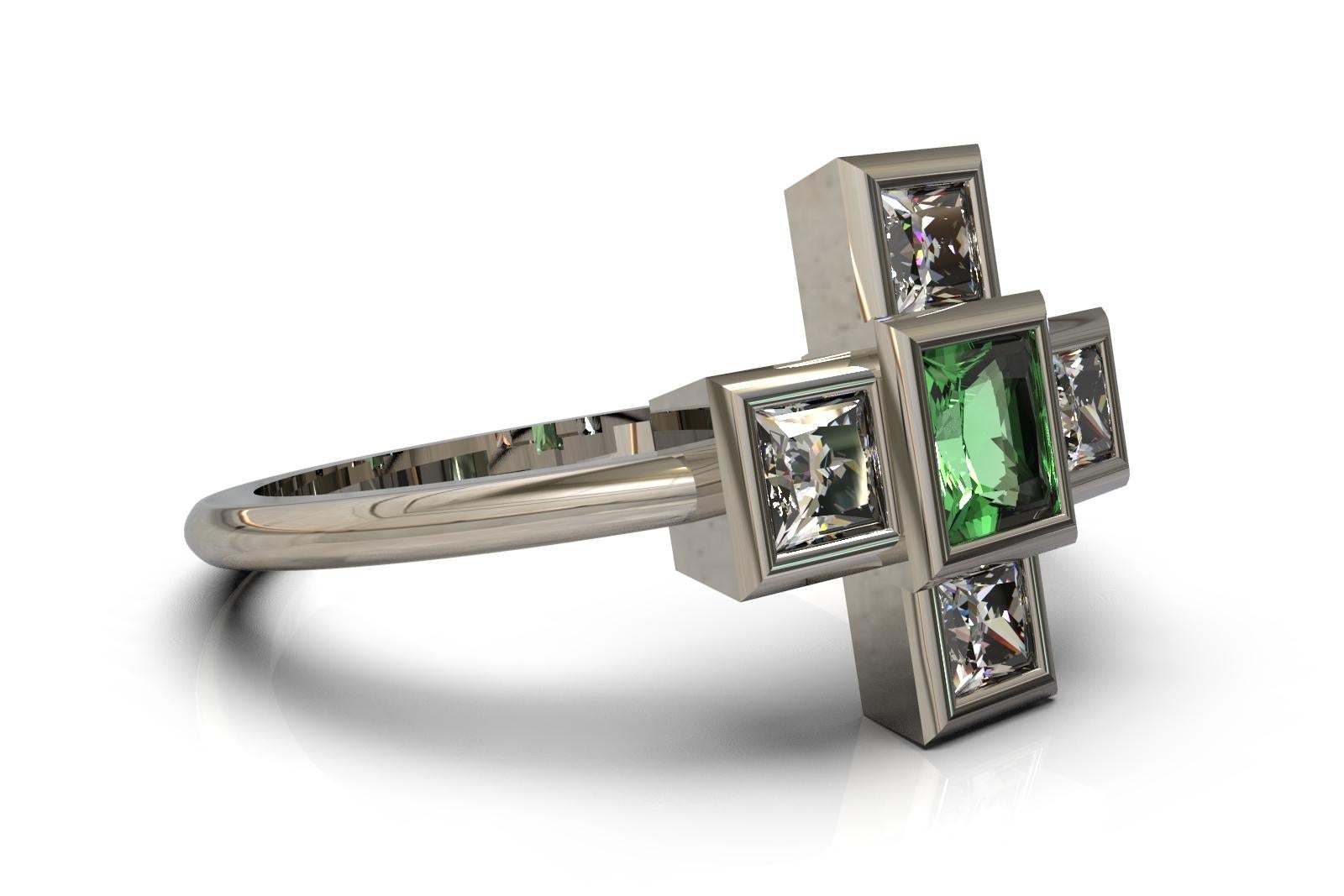 princess cut emerald ring