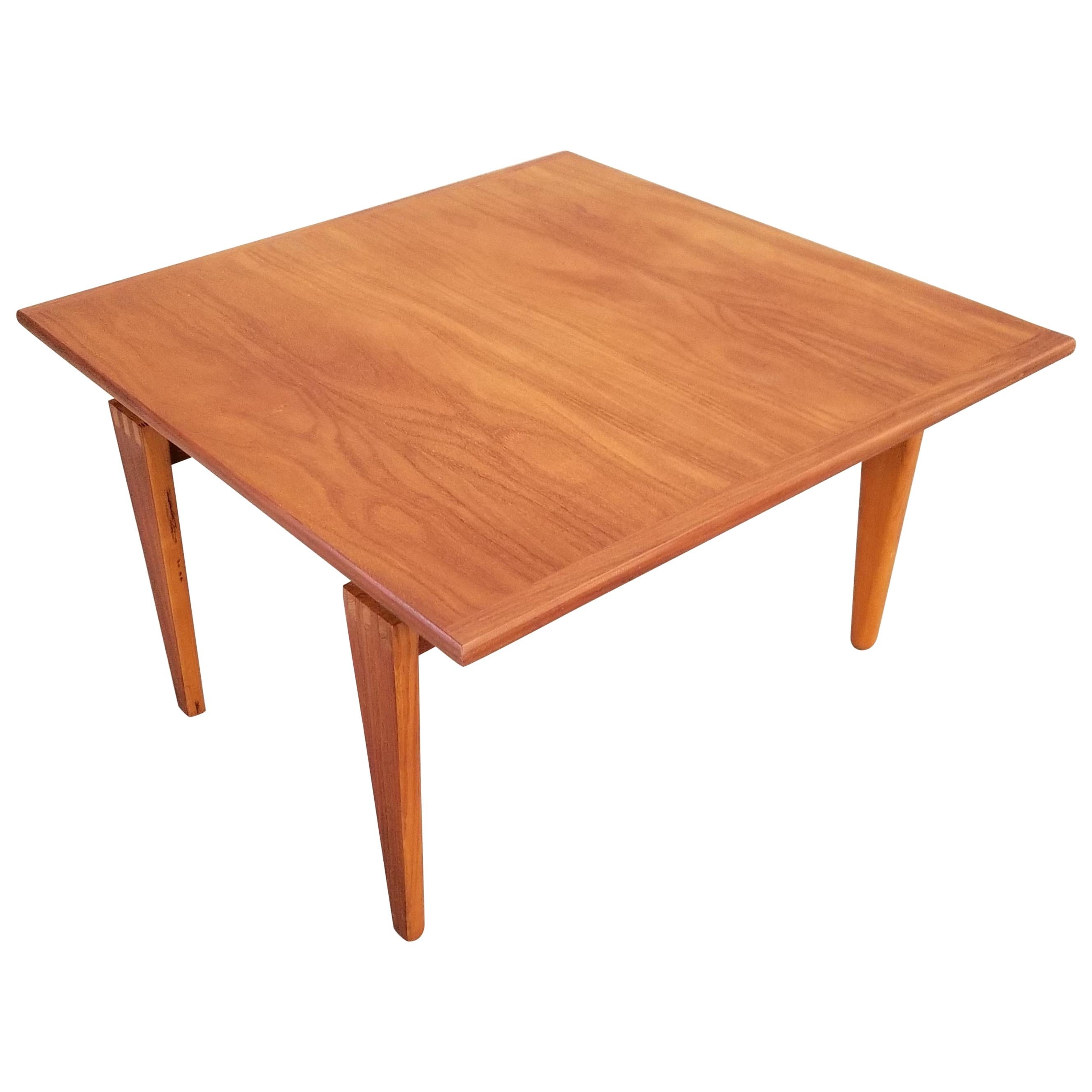 Square End or Coffee Table with Finger Joint Detail For Sale