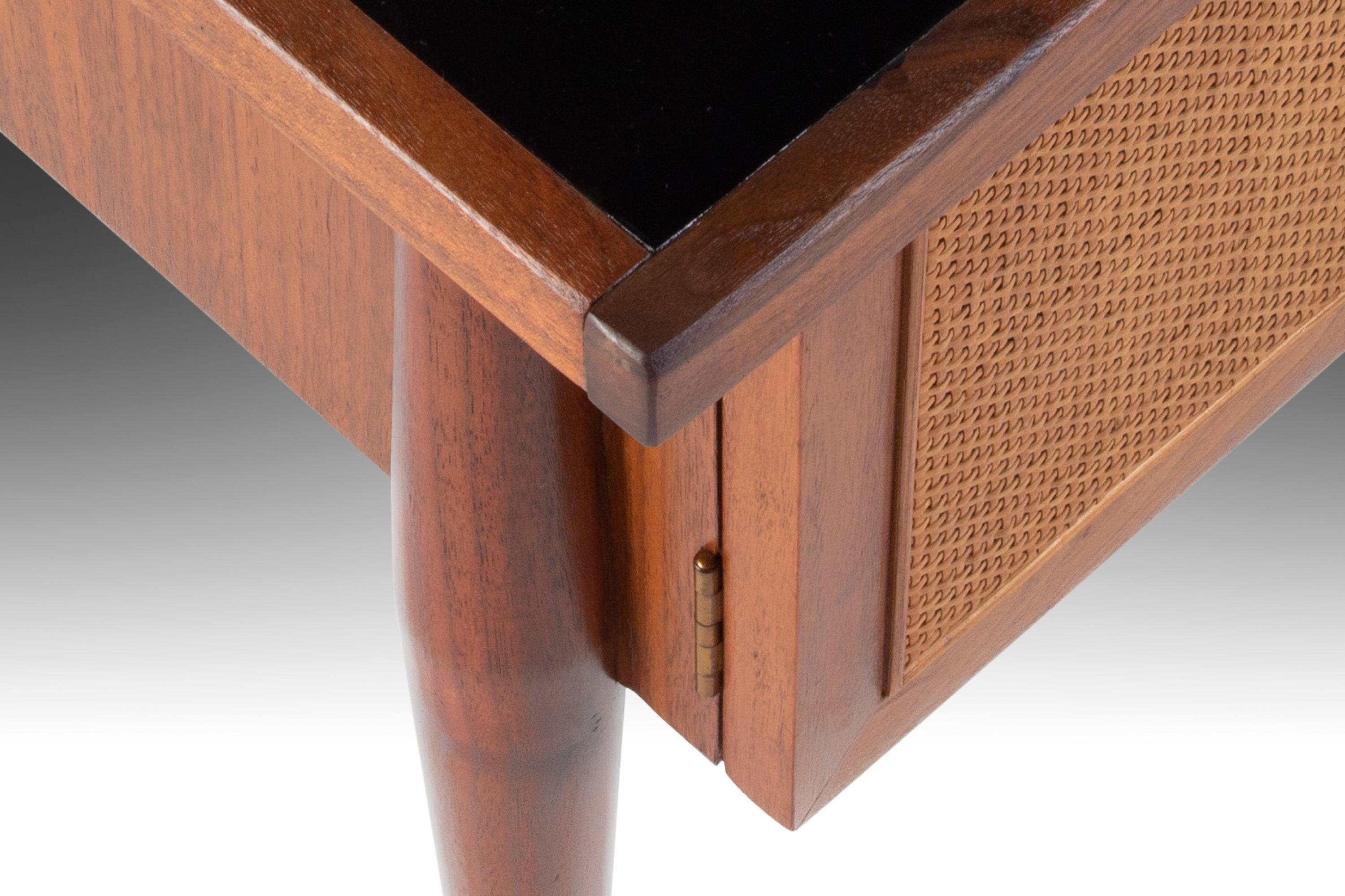 End Table Table in Cane and Walnut by Jack Cartwright for Founders, USA, c 1960s 5
