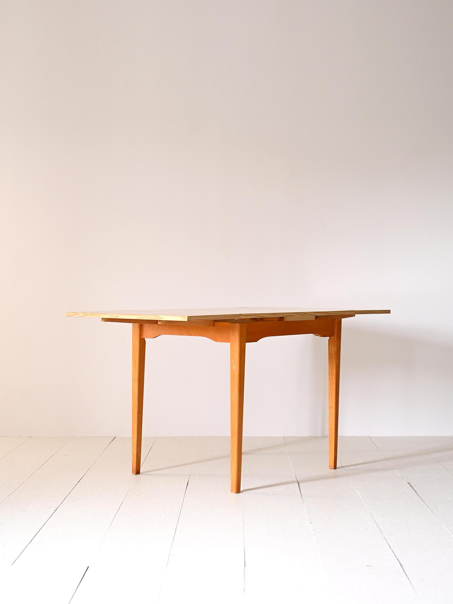 Scandinavian Square extendable formica table For Sale