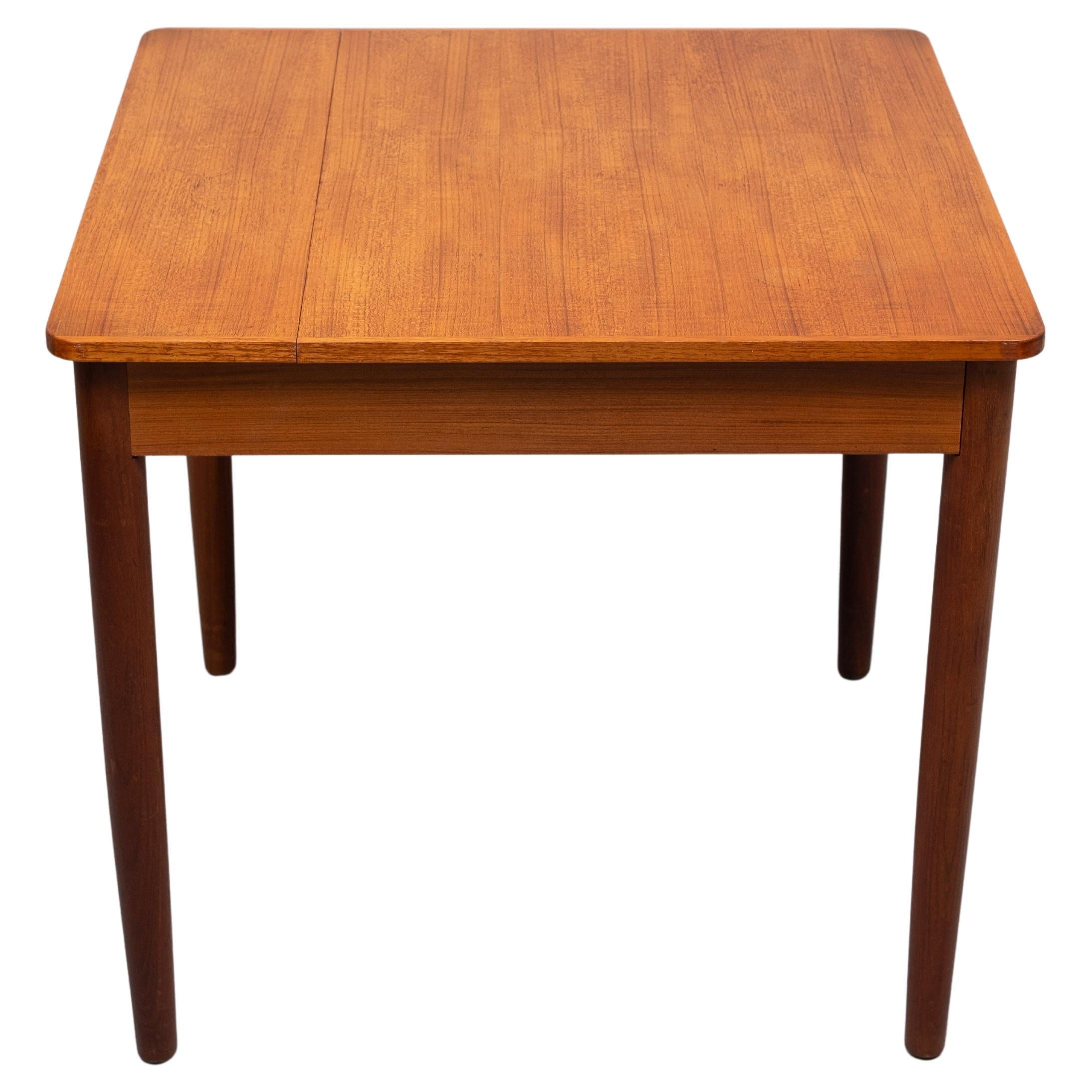 square extendable Teak dining table 1960s 
