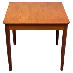 quadratischer ausziehbarer Teak-Esstisch 1960er Jahre