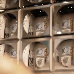 Square Faceted Wall Mirror in Chrome, 1970s Style