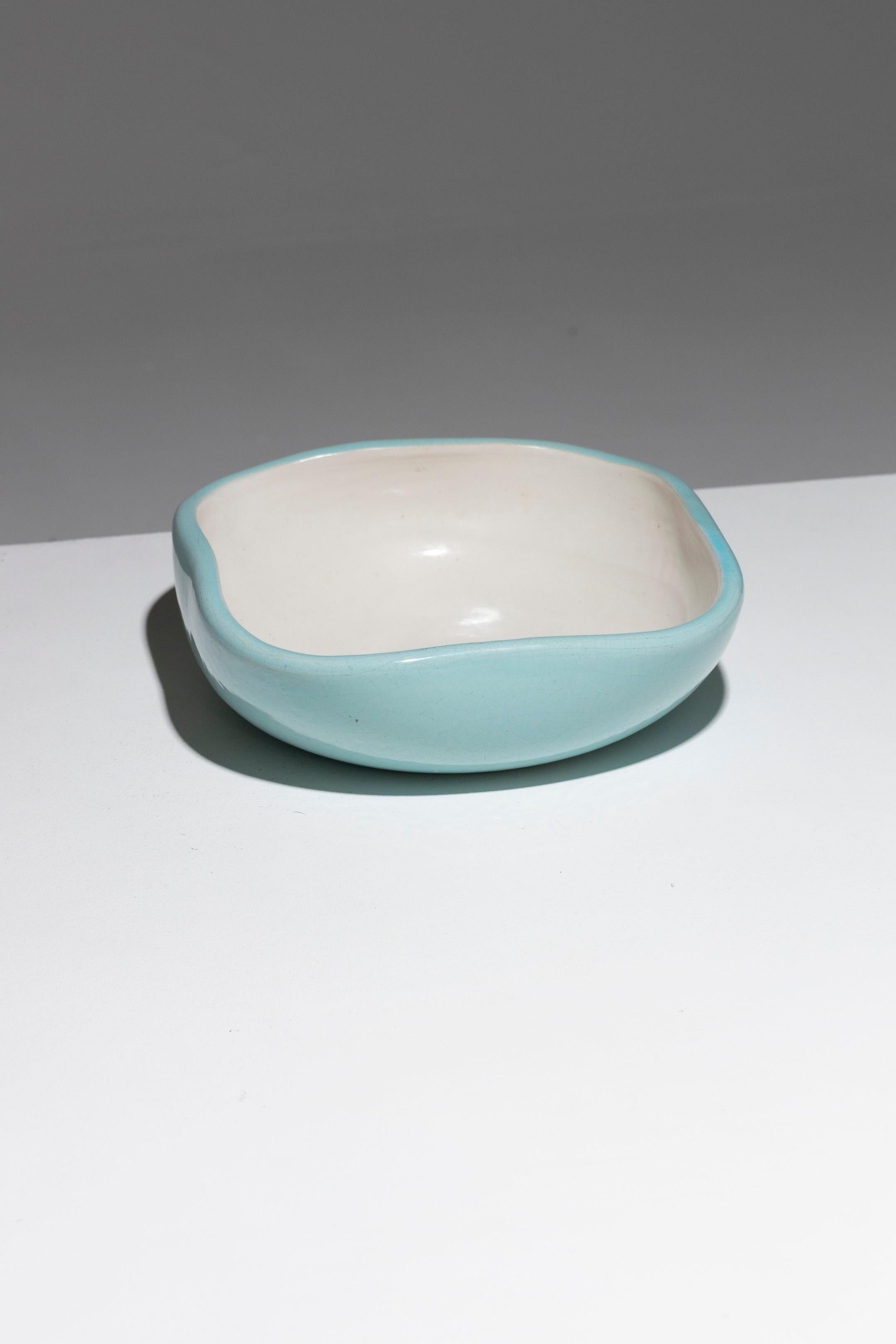 Mid-Century moderno Ciotola quadrata in maiolica, Keramos, anni '50