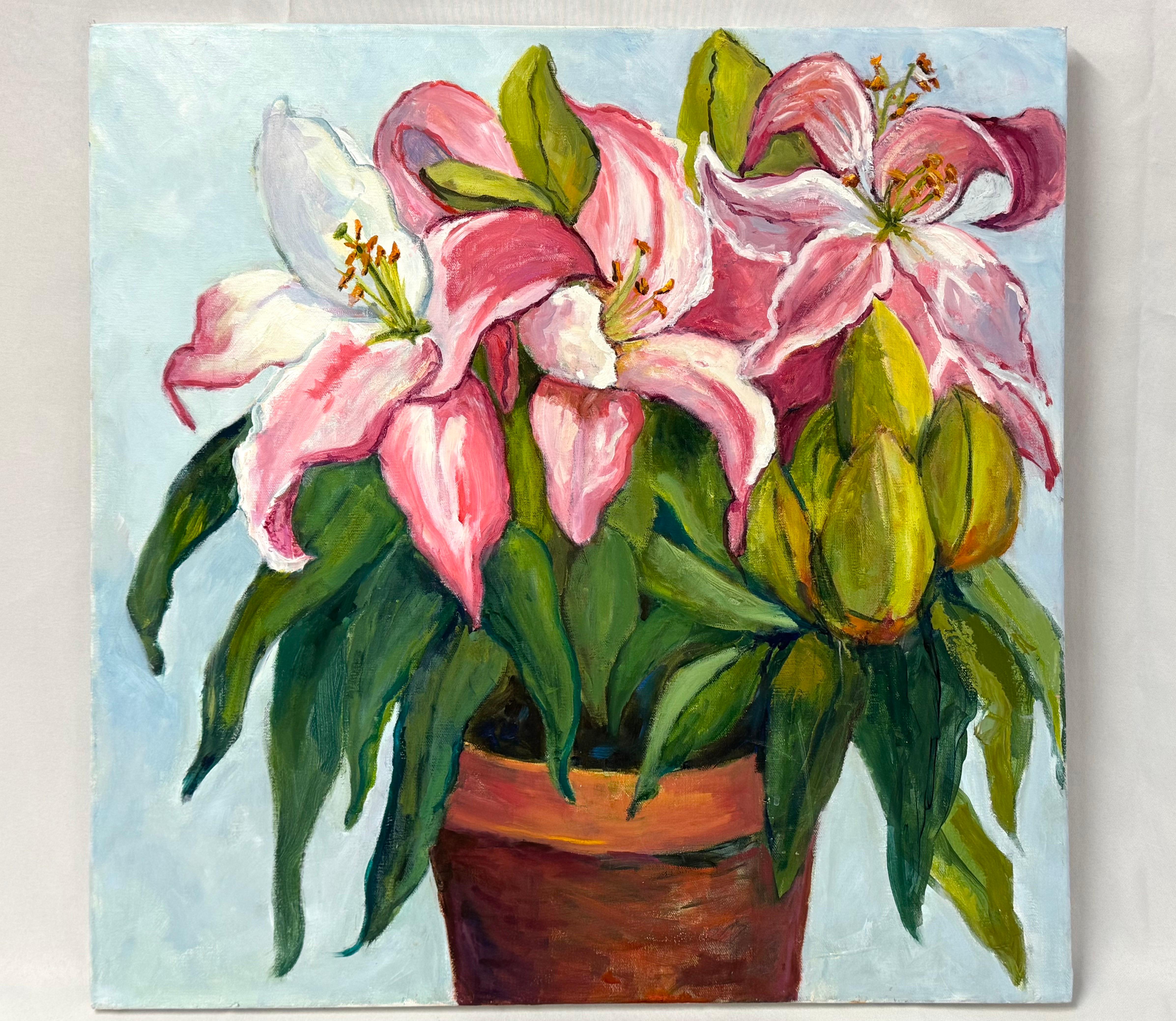 Square Floral Floral Painting. Gorgeous lush colors perfect to bring any wall to life. Unsigned.