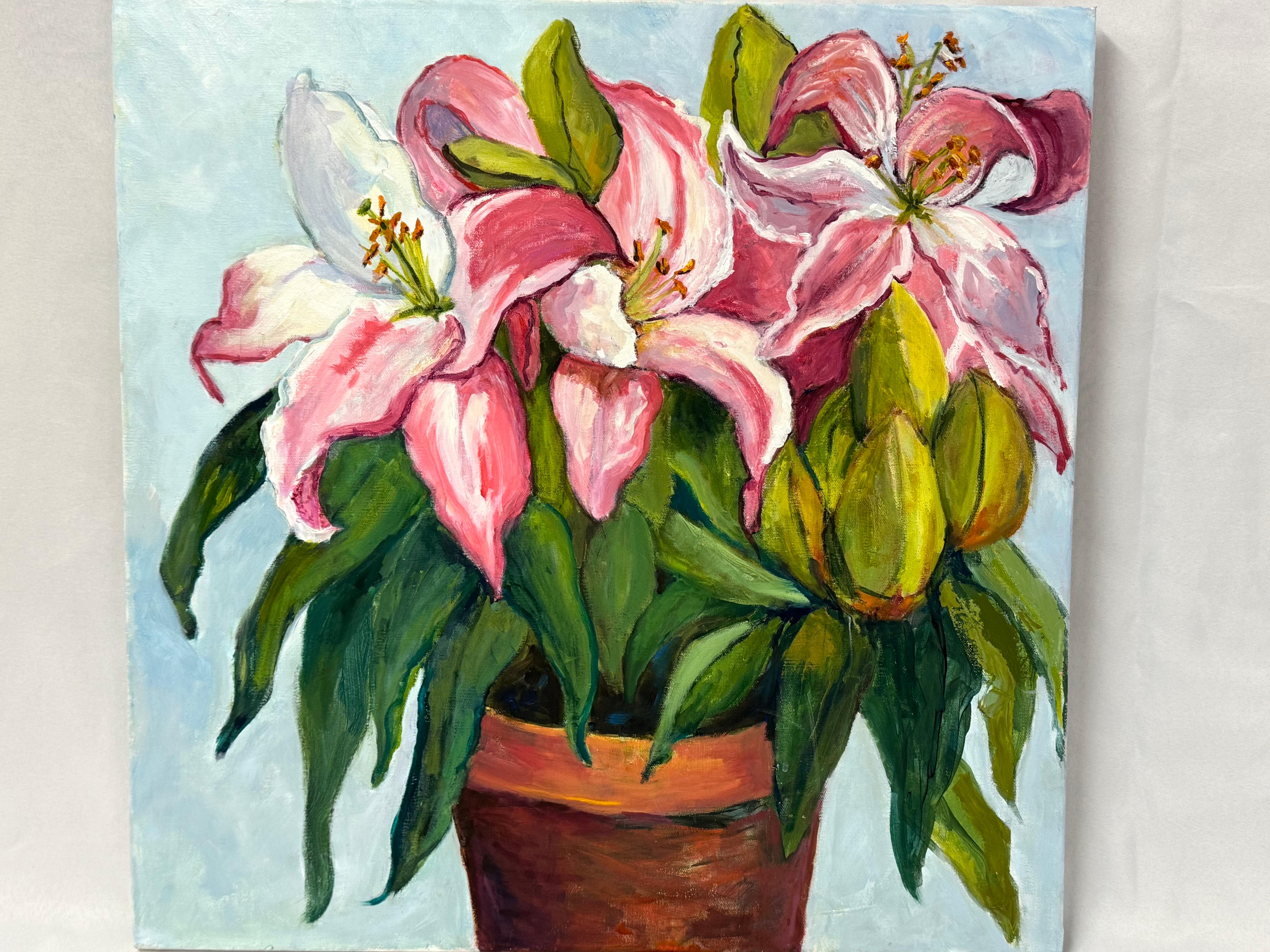 Square Floral Floral Painting For Sale 2
