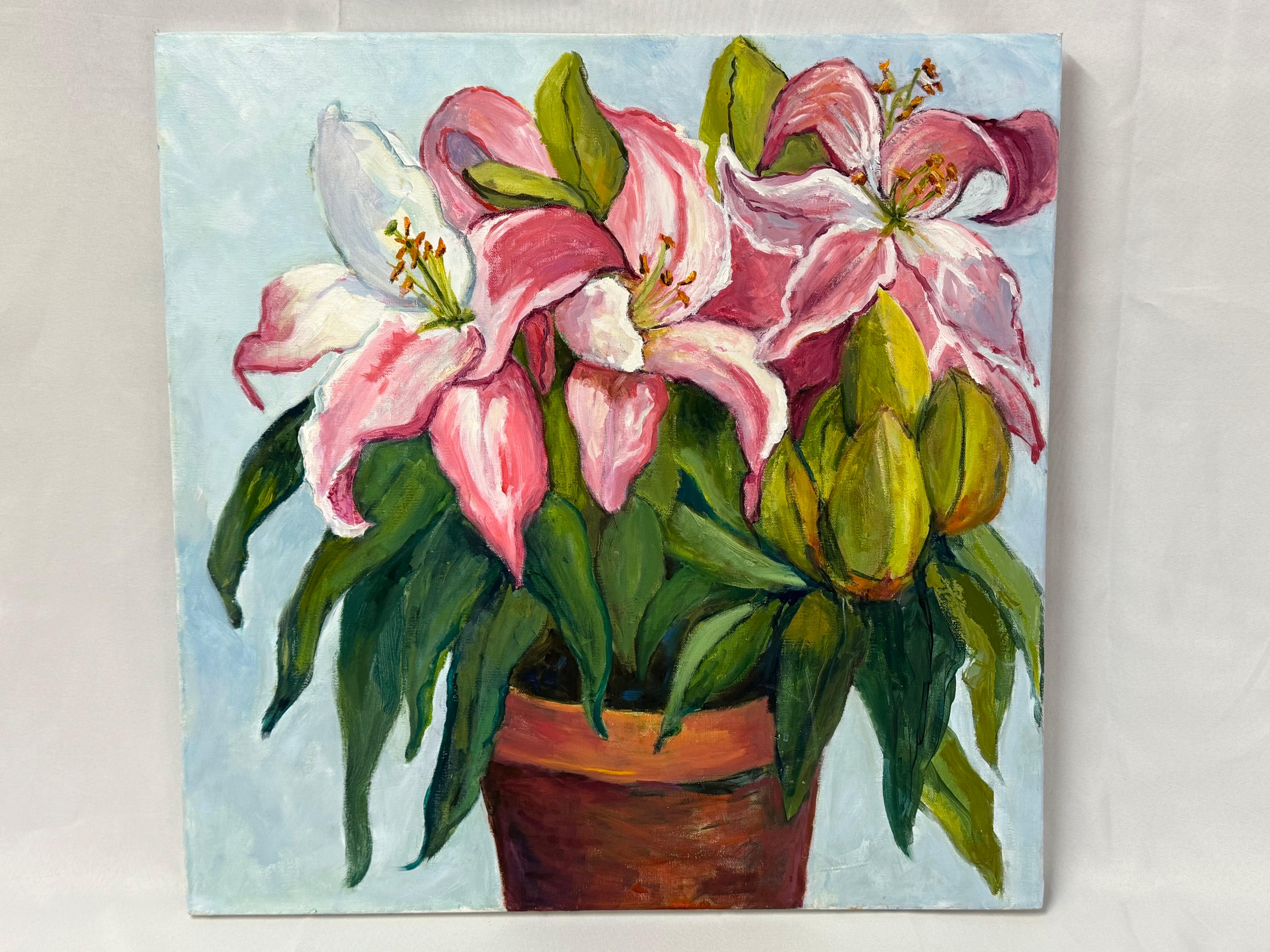 Square Floral Floral Painting For Sale 3