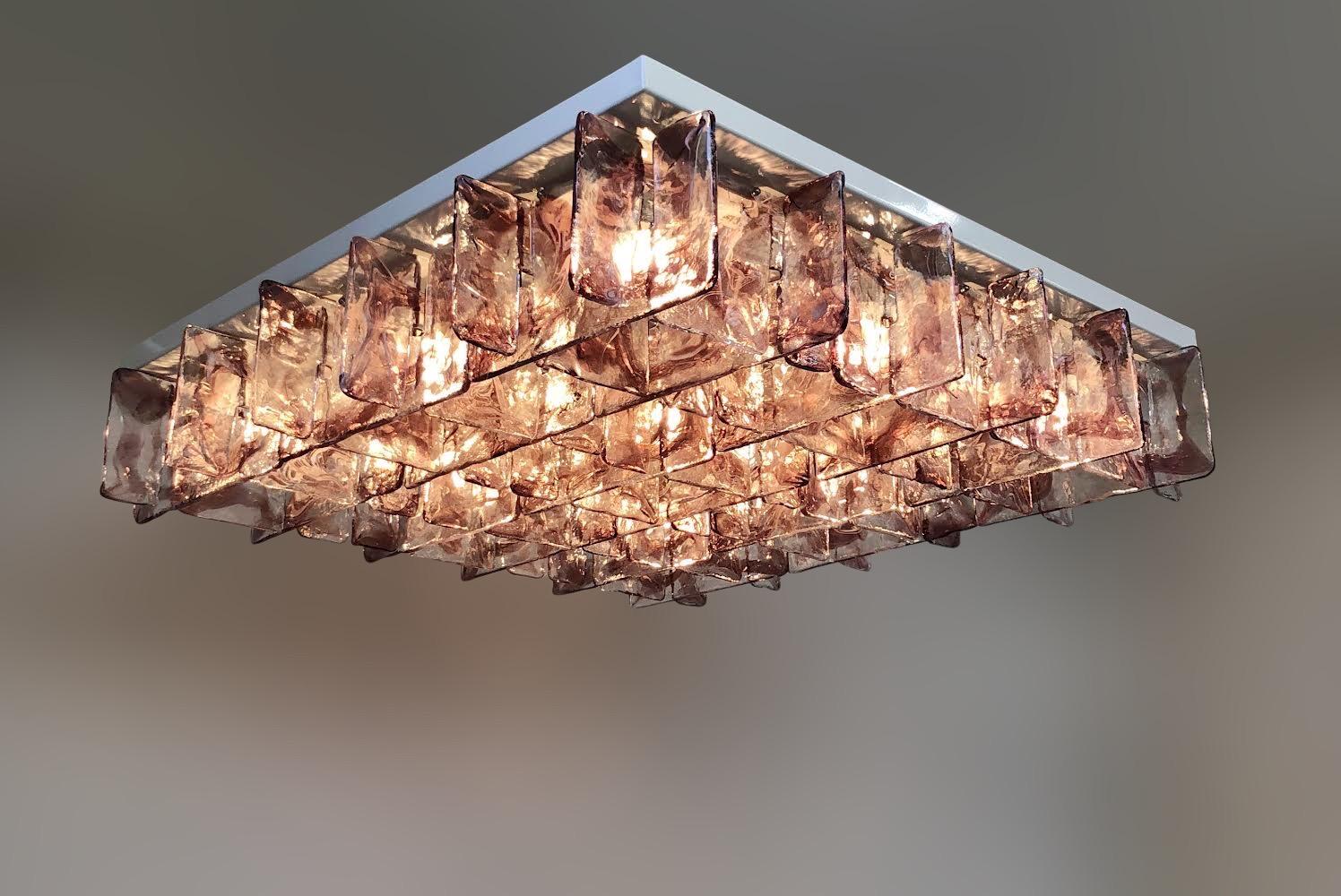 Italian Square Flush Mount by Fabio Ltd For Sale
