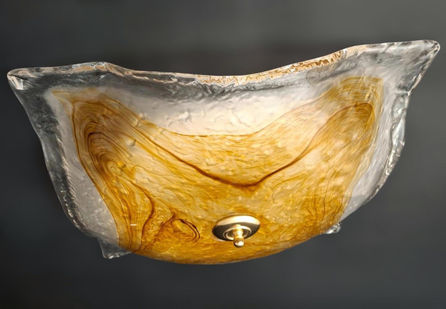 Italian Square Flush Mount / Sconce by Mazzega, 2 Available For Sale
