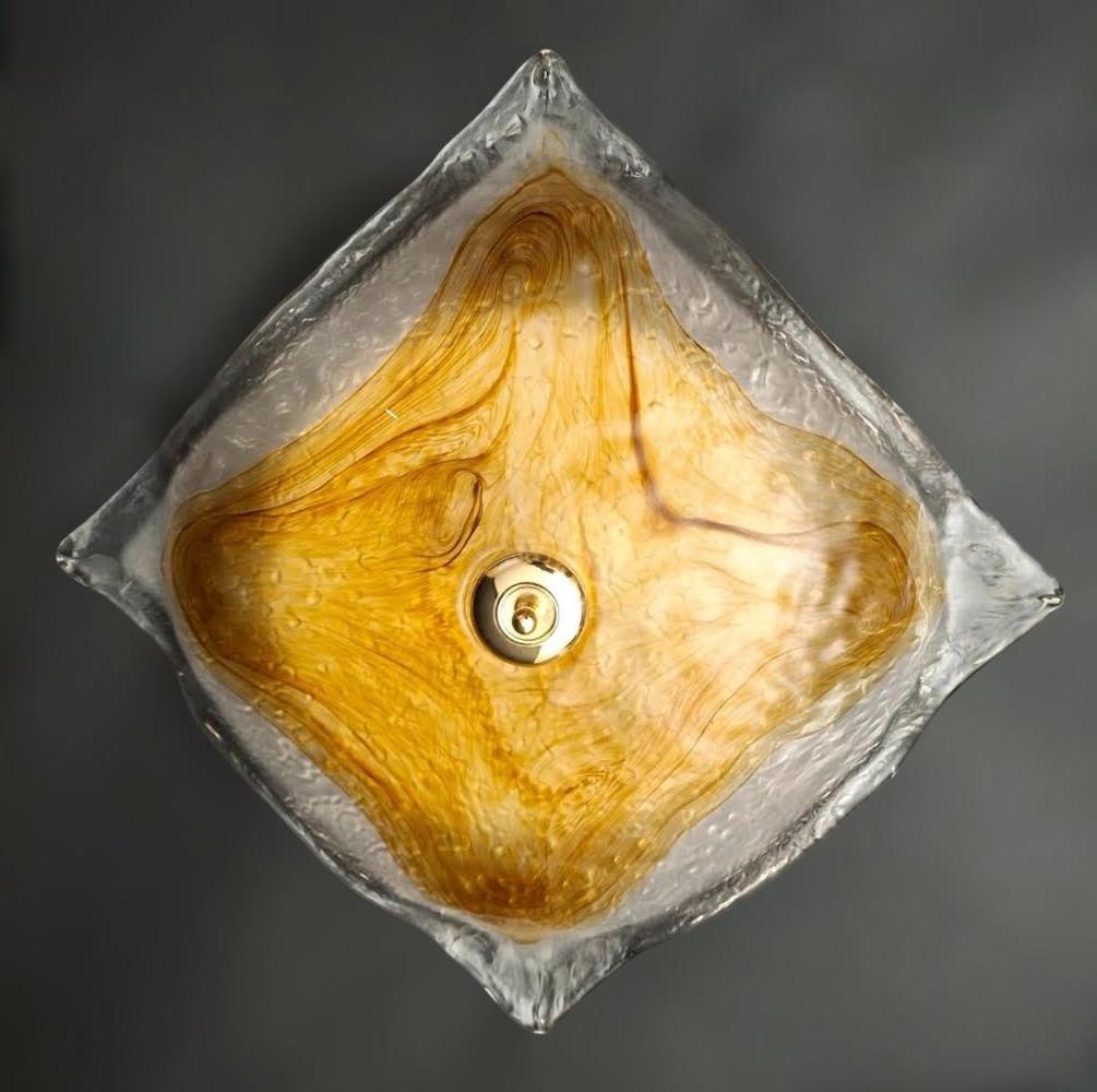 20th Century Square Flush Mount / Sconce by Mazzega, 2 Available For Sale