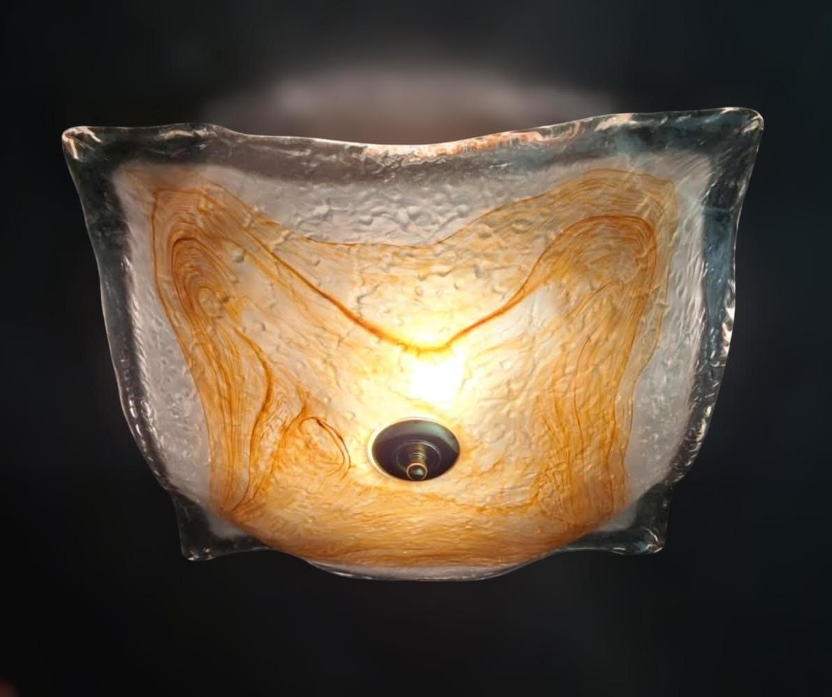 Murano Glass Square Flush Mount / Sconce by Mazzega, 2 Available For Sale