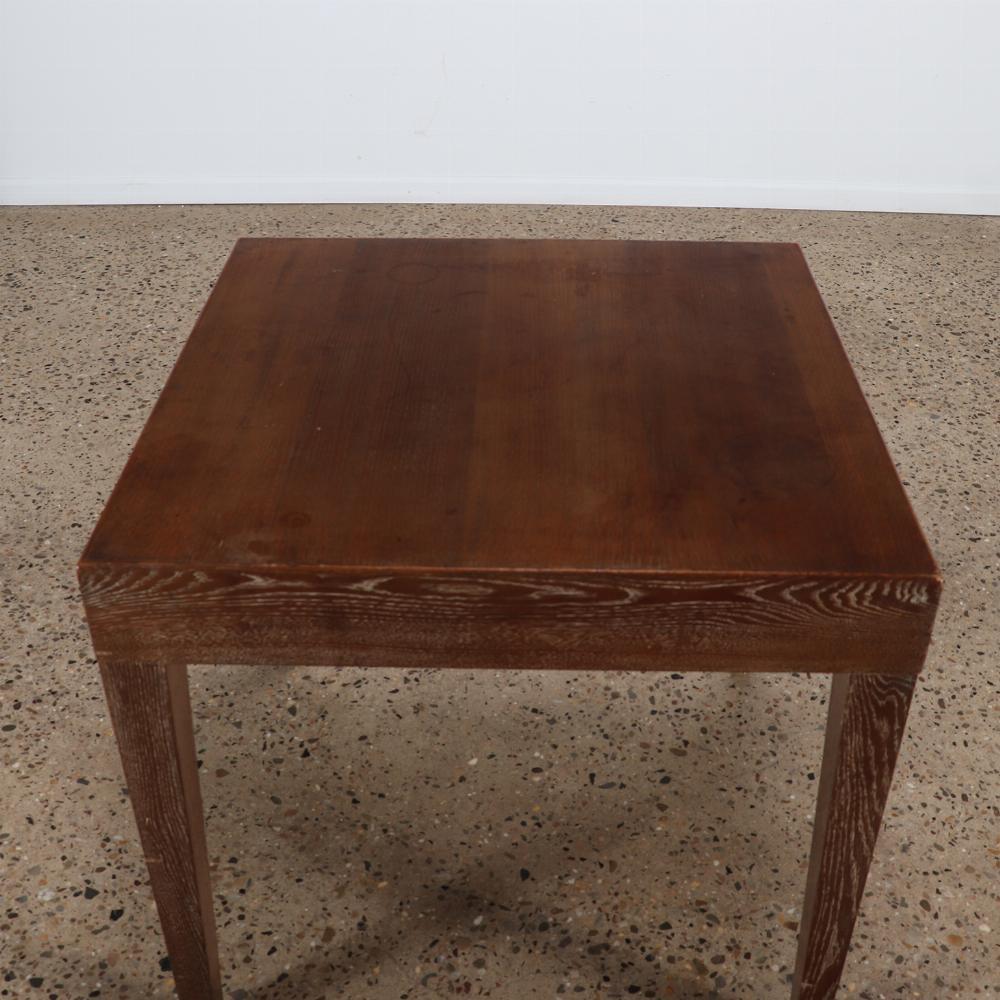 Square French cerused oak games table circa 1940 In Good Condition For Sale In Philadelphia, PA