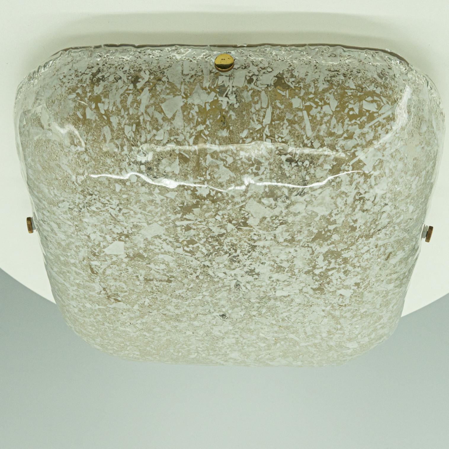 Monture encastrée carrée en verre dépoli par Hillebrand, 1960 en vente 2
