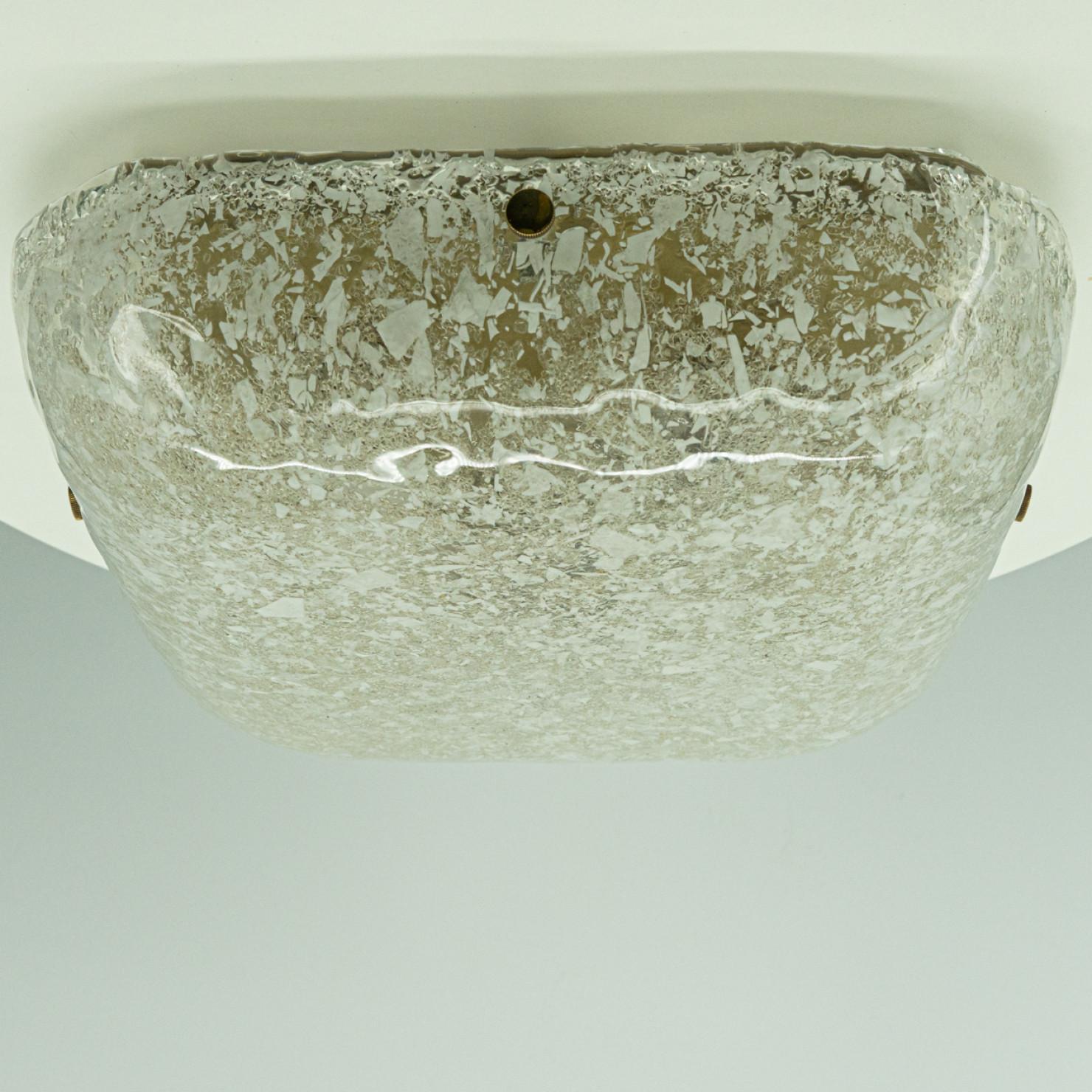 Monture encastrée carrée en verre dépoli par Hillebrand, 1960 en vente 6