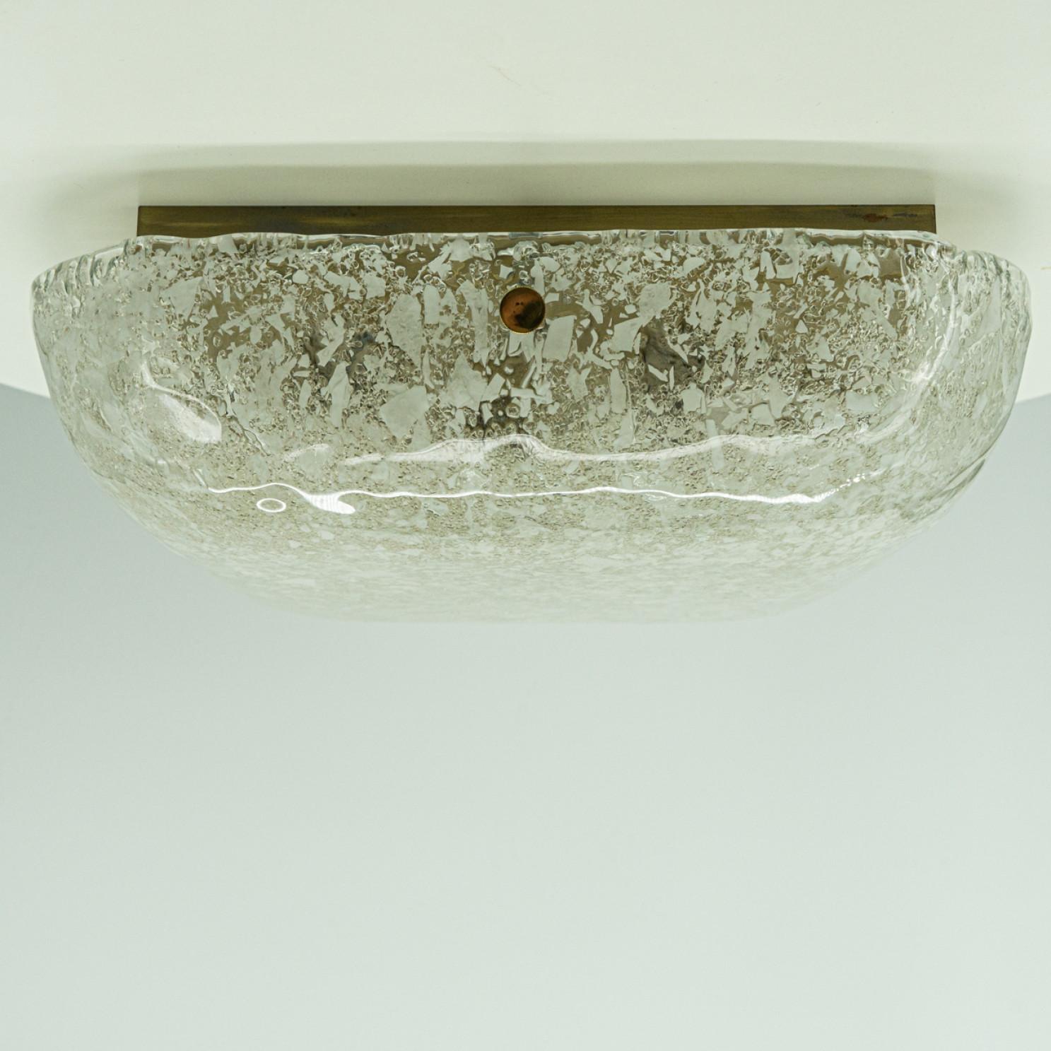 Monture encastrée carrée en verre dépoli par Hillebrand, 1960 en vente 7