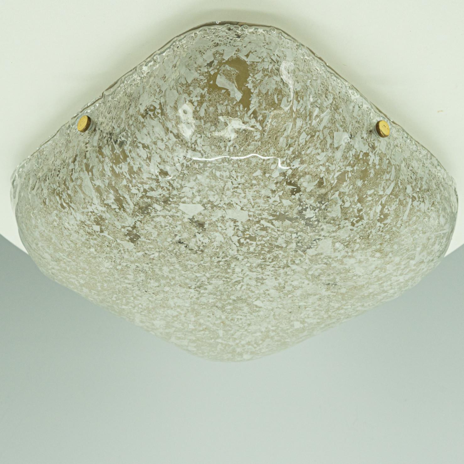 Allemand Monture encastrée carrée en verre dépoli par Hillebrand, 1960 en vente