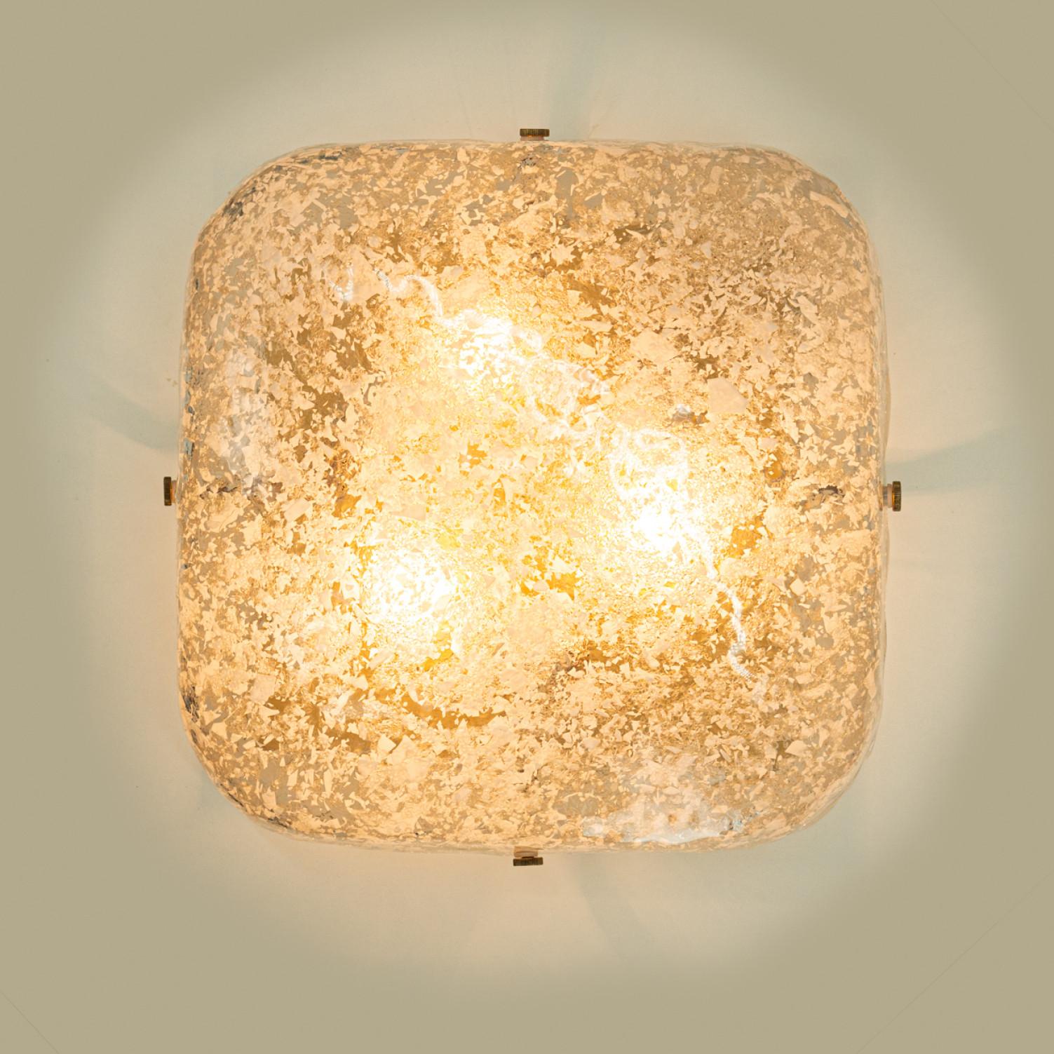 Autre Monture encastrée carrée en verre dépoli par Hillebrand, 1960 en vente