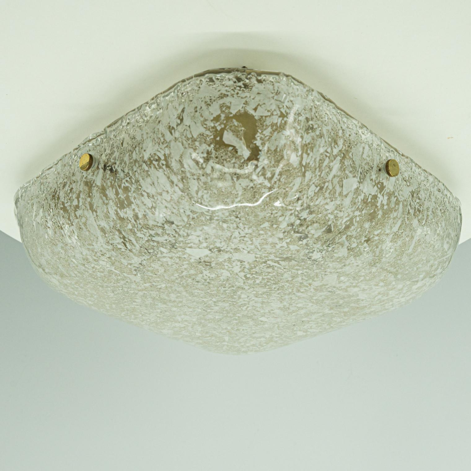 20ième siècle Monture encastrée carrée en verre dépoli par Hillebrand, 1960 en vente