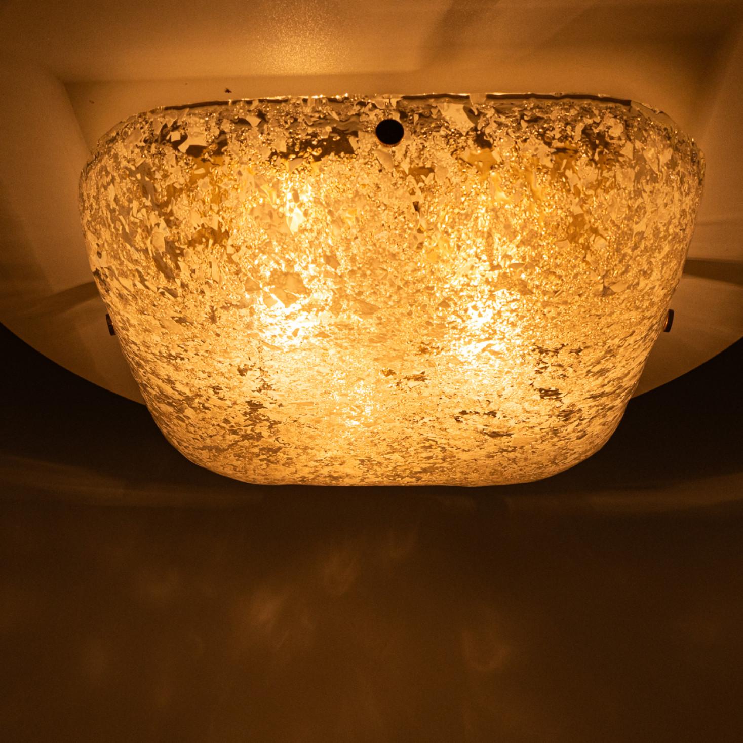 Monture encastrée carrée en verre dépoli par Hillebrand, 1960 en vente 1