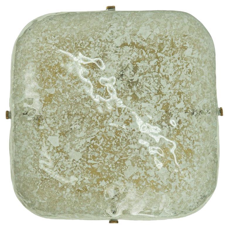 Monture encastrée carrée en verre dépoli par Hillebrand, 1960 en vente