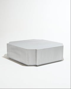 Square Funki Lounge coffee table in brushed aluminum